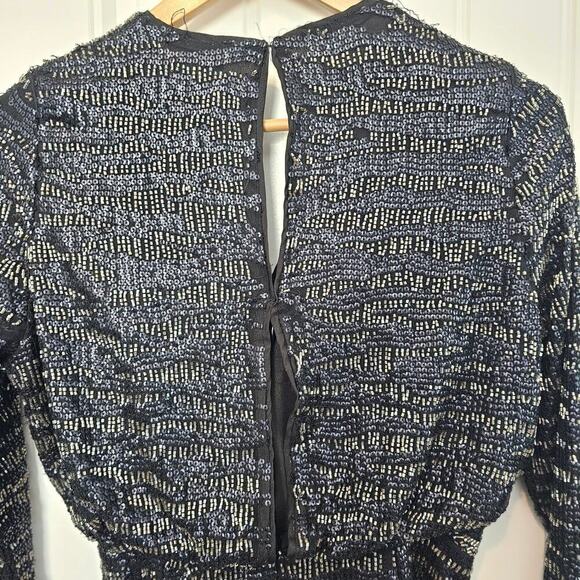 All Saints Lainey Mini Dress Women Size 4 Black Beaded Sequins Embellished - Picture 11 of 13